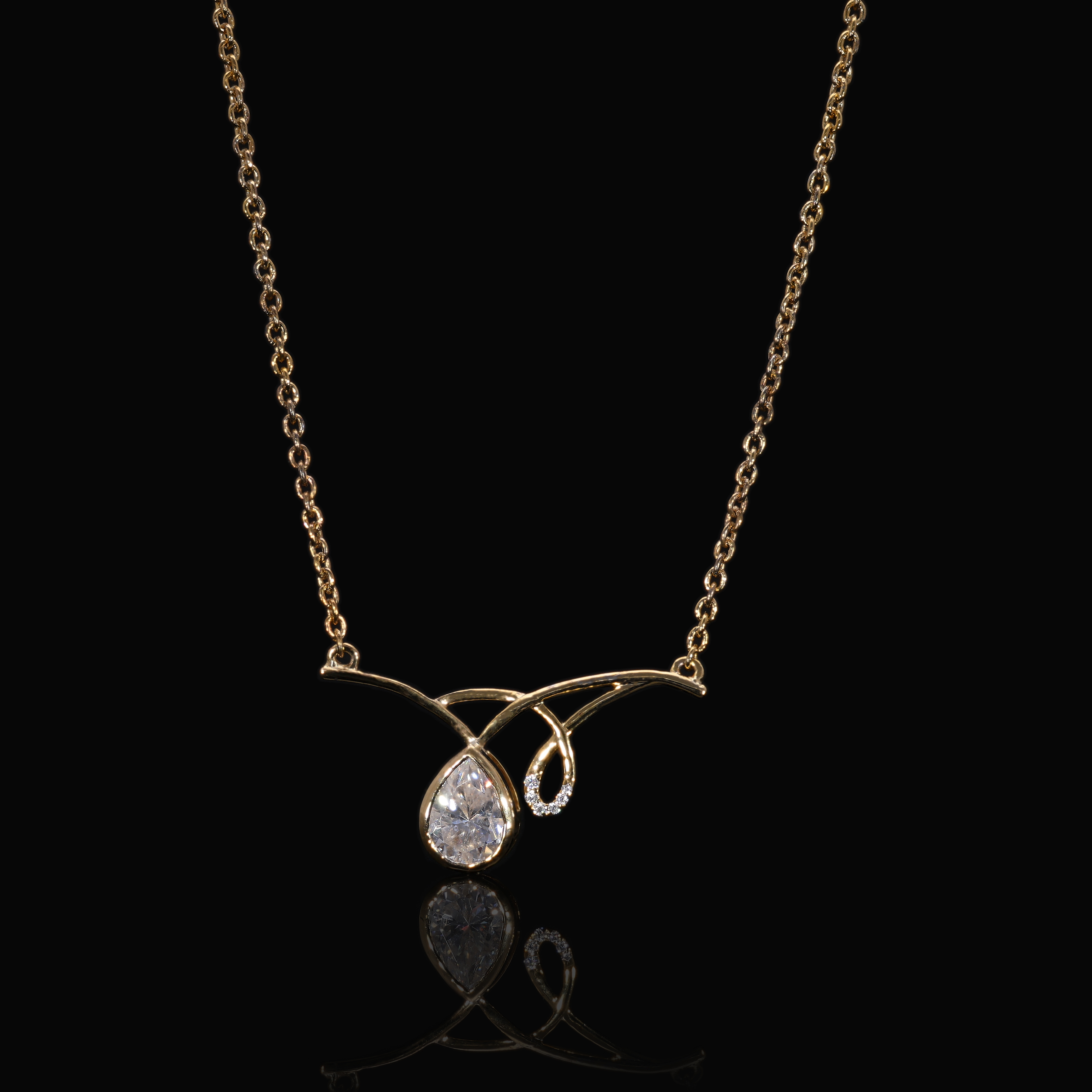 Lab Grown Diamond Pear Drop Necklace